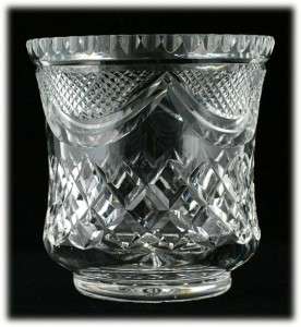   Waterford Cut Crystal Ice Bucket Diamond and Swag Signed Glass Vase