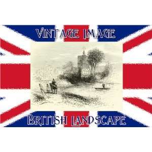   of 21 Stickers, 6.35cm x 3.81cm each, British Landscape Bray Church
