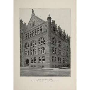  1902 Chicago Club Michigan Avenue Van Buren St. Print 
