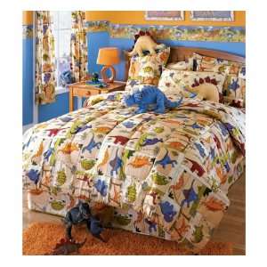  Tan Dinoland Twin All In One Complete Bed Set, 64 x 86 