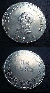 Mexico $1 Peso Silver Revolutionary 1915  