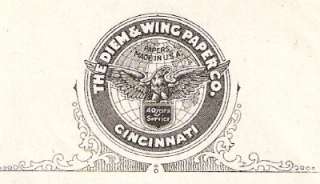 1923 Letter The Diem & Wing Paper Co.Cincinnati,Ohio  