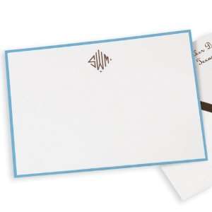    Diamond Monogram Thank You Note Cards With Border 