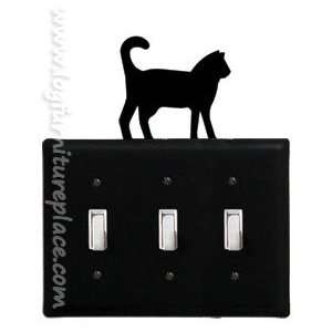  Wrought Iron Cat Triple Switch Cover