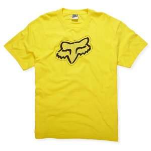 FOX Racing Mens 47010 CARBON Head Logo Short Sleeve Tee T Shirt Yellow 