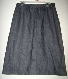   Gray Vtg Classic Rockabilly Wool Blend Retro Dress Skirt 16P  