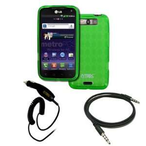 EMPIRE LG Connect 4G MS840 Poly Skin Case Cover (Neon Green Diamond 