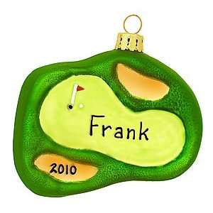  Personalized Golf Green Glass Ornament