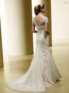 Sweetheart Mermaid Lace Satin Wedding Dress bridal Gown  