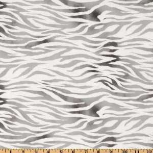  44 Wide Ooh La La Zebra White/Grey Fabric By The Yard 
