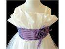 White Purple Wedding Flower Girl Dress Gown Age 2   13  