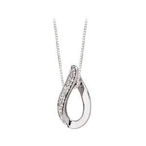   White Gold 1/6 ct. Diamond Slide Pendant with Chain Katarina Jewelry