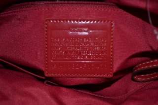   Signature Stripe Tote Khaki Red 17433 Purse Bag Handbag Leather Patent