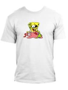 New Funny Spongebob Squarepants Zombie White T Shirt All Youth & Adult 