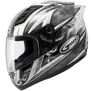  GMax GM69 Crusader II Helmet   Medium/White/Dark Silver 
