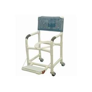  18 PVC Shower Chair w/Folding Footrest, 3 x 1 1/4 Heavy Duty 