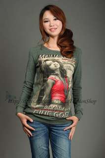   Letters Long Sleeve Cotton Casual Top T Shirt Tee Long Tops  