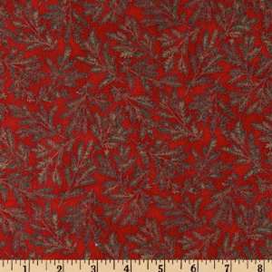  42 Wide Yours Truly Flannel Fern Ruby Fabric By The Yard 
