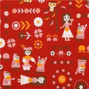  red Snow white fabric by Kokka Japan (Sold in multiples of 