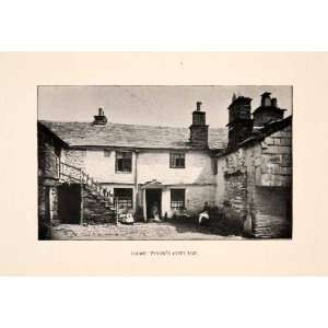  1901 Halftone Print Dame Ann Tyson Cottage Hawkshead 