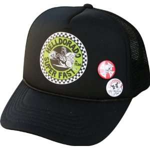  Helldorado Dragster Hat Adjustable Black White Skate Hats 