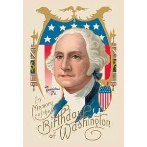  In Memory of the Birthday of Washington   12x18 Framed 