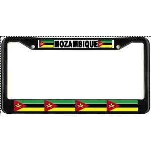  Mozambique Mozambican Flag Black License Plate Frame Metal 
