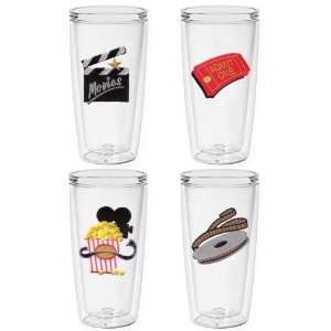  At the Movies 16 oz Insulated Beverage Tumblers Set, Clear 