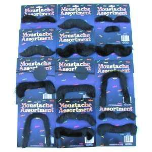  12 Self Adhesive Fake Moustaches Halloween Costume Party 
