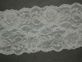  WHITE TRIMMING STRETCH LACE FABRIC SCALLOPED LACE ELASTIC TRIM  
