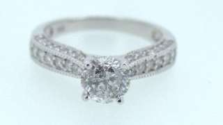   67 ct Round Certified Diamond Engagement Ring Antique Milgrain  