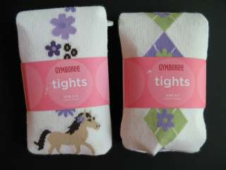 Gymboree Girls Cowgirls At Heart Horse Tights, NWT, 0 6, 6 12, 3 4, 5 