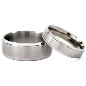  New Matching Titanium His and Hers Wedding Ring Set 