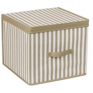  Whitney Design Large Green Striped Storage Box with Lid 