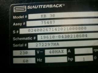 Slautterback Hot Glue Machine KB30 Industrial  