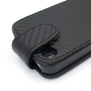 Black Leather Case Pouch For APPLE IPHONE 4 4G 4TH  