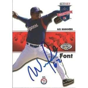  Wilmer Font Signed Texas Rangers 2008 Projections Card 