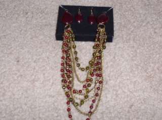 AVON JEWELRY BERRY MIX GIFT SET NECKLACE & EARRINGS  