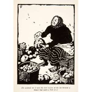  1931 Lithograph Edmund Giesbert Peasant Woman Market Fruit 