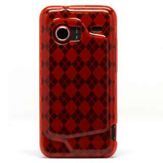 Red Argyle Candy Skin Case Cover HTC Droid Incredible  