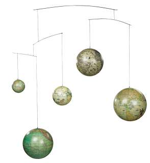   Terrestrial Globe Mobile Hanging Decor Mercator Hondius Vaugondy Weber