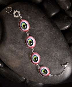 Human Eyeball Eye Sterling Silver Charm Bracelet BR 14  