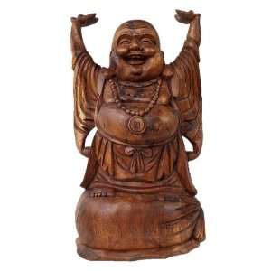  Handcarved Buddha Statue   Laughing Buddha (Large)