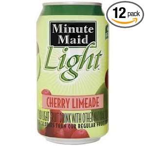 Minute Maid Light Cherry Limeade Soda 12oz Cans (Pack of 12) Lime