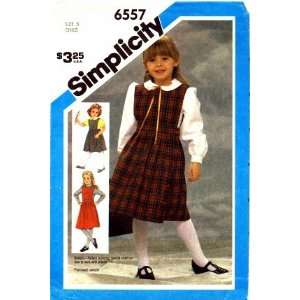  Simplicity 6557 Sewing Pattern Girls Jumper & Blouse Size 