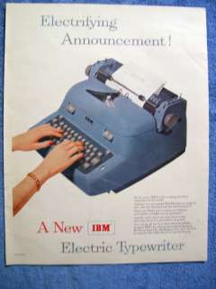 VINTAGE 1954 IBM ELECTRIC TYPEWRITER AD  
