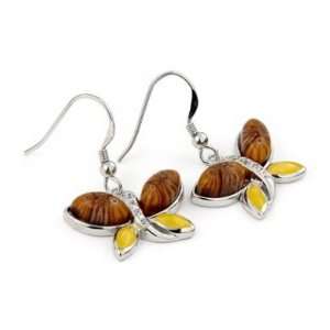  Millefiori Brown Butterfly Earrings 