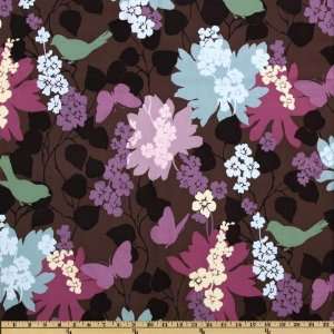  44 Wide Prospect Park Large Floral Espresso Fabric By 