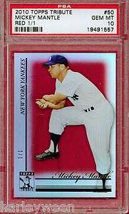 2010 TOPPS TRIBUTE RED MICKEY MANTLE 1/1 ~ PSA 10 GEM MINT ~ A TRUE 1 