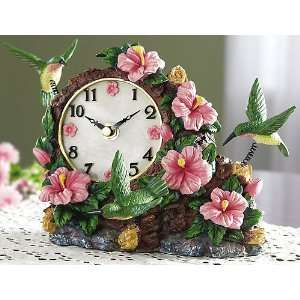  Hummingbird Floral Decorative Table Clock 